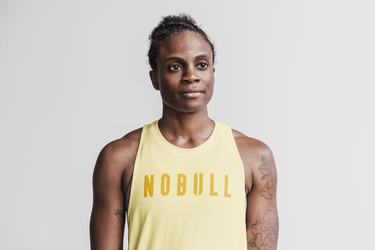 Nobull High-Neck Seasonal Colors Women's Tank Tops Yellow | Australia (KZ5608)